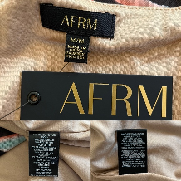 AFRM Teal Zebra Placement Nylah Two Button Cap Sleeve Crop Top, M - Picture 9 of 9